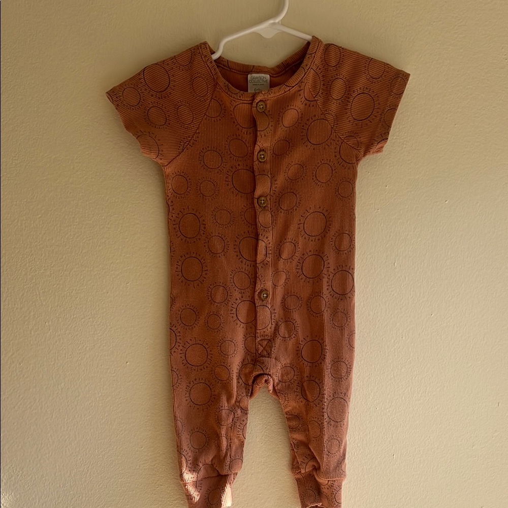 Kids One Piece in Orange Circle Pattern